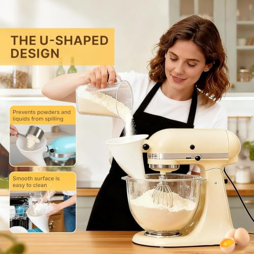 Pawbena Pouring Chute Funnel for KitchenAid Stand Mixers 4.5 & 5 QT