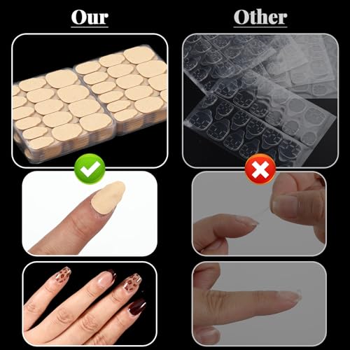 Press on Nail Adhesive Tabs - 630 Pcs Waterproof Nail Sticky Tabs