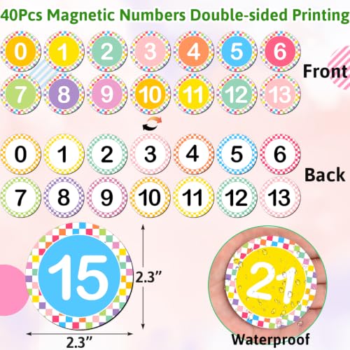 Ceiba Tree 40-Piece Magnetic Number Set - Colorful Double-Sided Magnets
