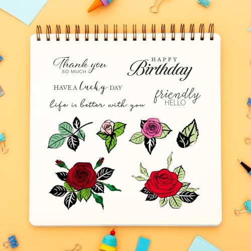 Valentine's Day Rose Clear Stamps for Card Making & DIY Crafts