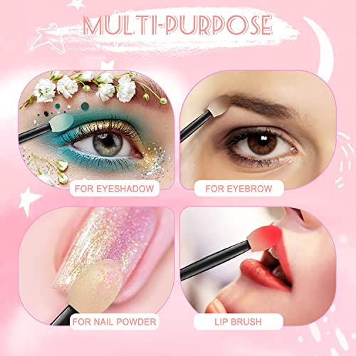 Morgles Disposable Eyeshadow Applicators 50 Pcs Double Sided Sponge Tips