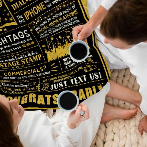 Class of 2026 Graduation Blanket 60x50 Inches - Personalized Commencement Gift for Her & Him
