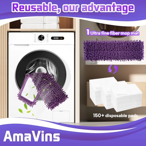 AmaVins 2 Pack Violet Microfiber Sweeping Pads for Pets