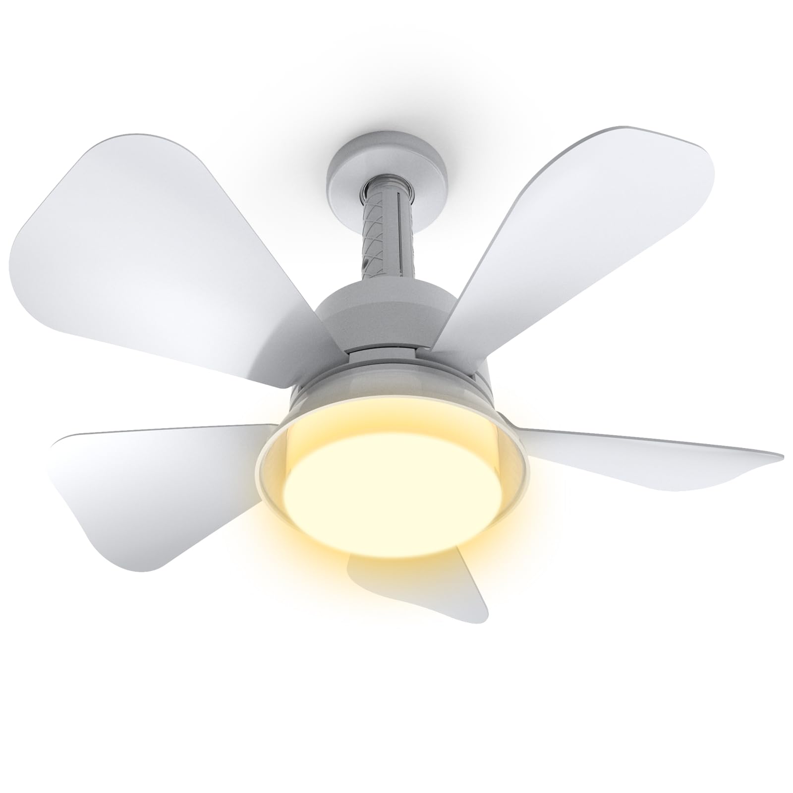 Socket Ceiling Fans with Lights and Remote, Fan light with Dimmable Led Light Bulb, 3 Colors 3000K-6000K, 1000 Lumens, Screw in Small Ceiling Fan for Bedroom Living Room Kitchen Garage Indoor