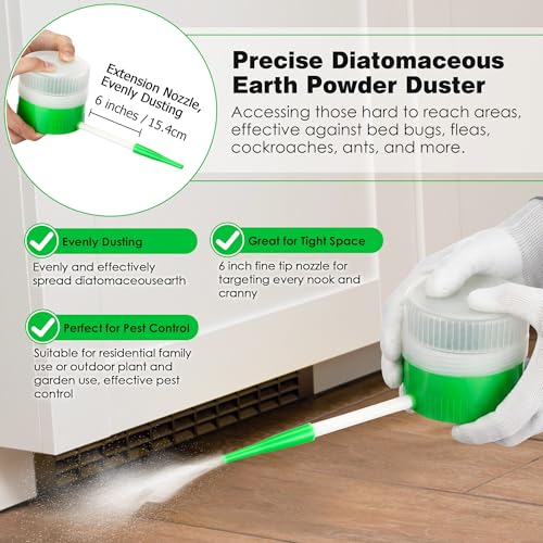 Diatomaceous Earth Powder Duster Kit for Indoor & Outdoor Use