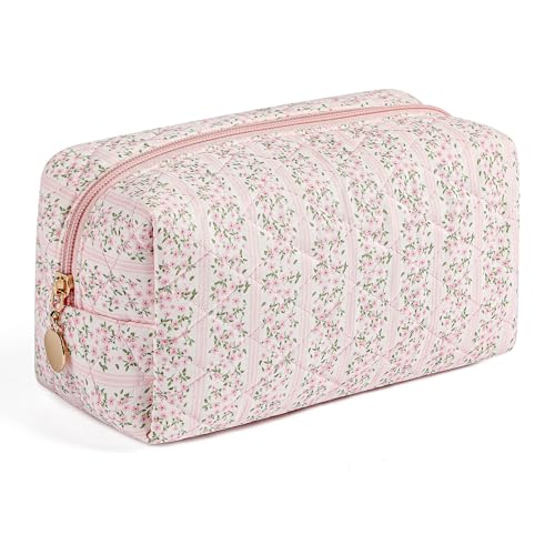 JOVAKIT Square Makeup Bag Floral Coquette Aesthetic Toiletry Travel Pouch
