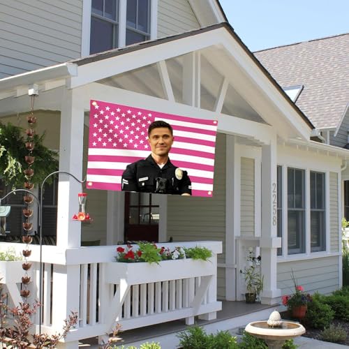 3x5 Ft Pink American Flag Tapestry with Brass Grommets