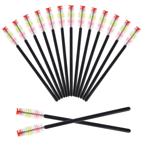 100 Pcs Disposable Mascara Wands & Spoolie Brushes for Eyelash Extensions (Black)