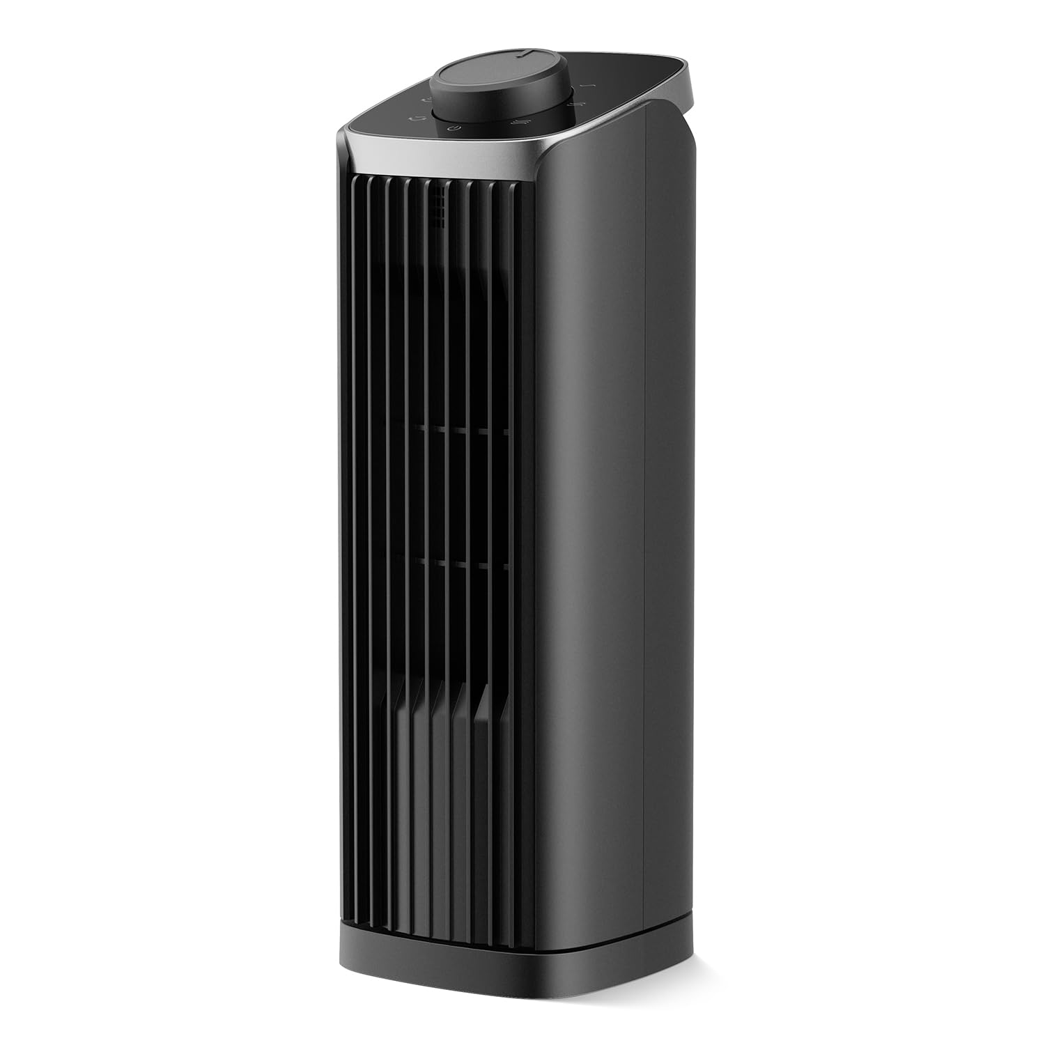 PNTCK Fan for Bedroom, 13" Tower Fan with 3 Speeds Max 23ft/s, 70° Oscillating Desk Fan, Bladeless Standing Fan, Portable Fans, Cooling Fans for Office, Home Medium-13”-Knob