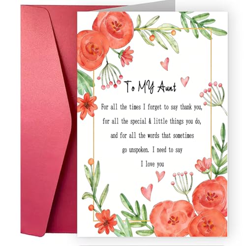 Watercolor Floral Thank You Card for Aunt - Heartfelt Message
