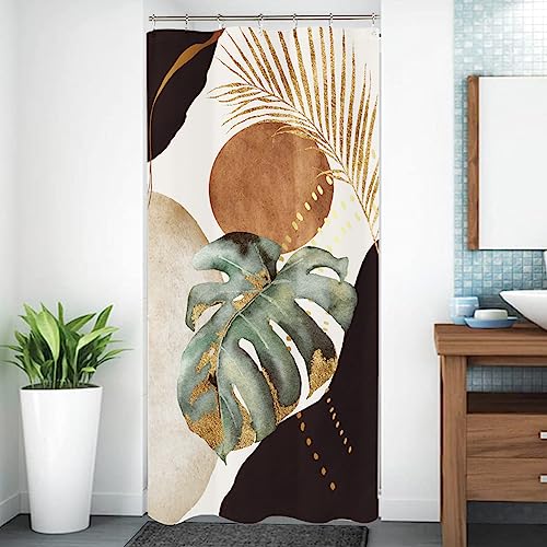 Mid Century Abstract Shower Curtain - 36" x 71" Waterproof Polyester