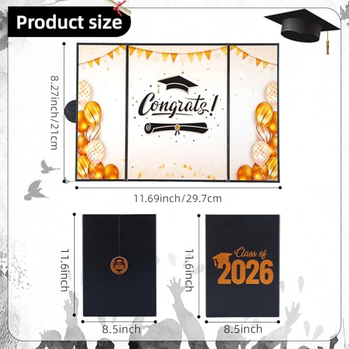 Black and Gold Graduation Guest Book for Class of 2026