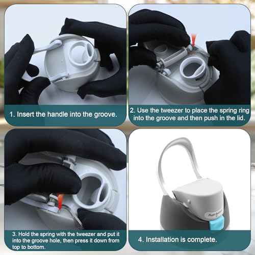 2pcs Handles for Owala FreeSip 24oz 32oz, Water Bottle Cap Carry Loop Handle, Replacement Parts for Owala Cup 16/25/40oz Easy Bottle Top Lid Cap Replacement Accessories, BPA-Free (White)