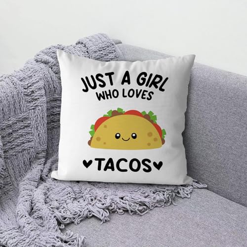 Funny Taco Pillow Cover 18x18 | Flannel Cushion Case for Home