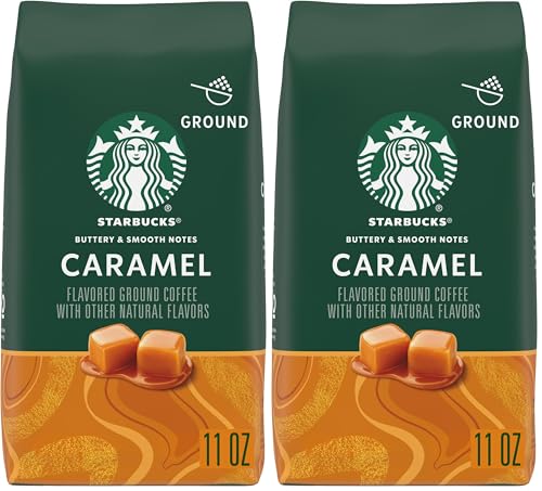 Starbucks Caramel Flavored Ground Coffee - 11oz Pack of 2, 100% Arabica, Naturally Flavored