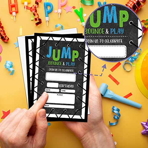 Bounce House Birthday Invitations - 20 Fill-In Cards & Envelopes