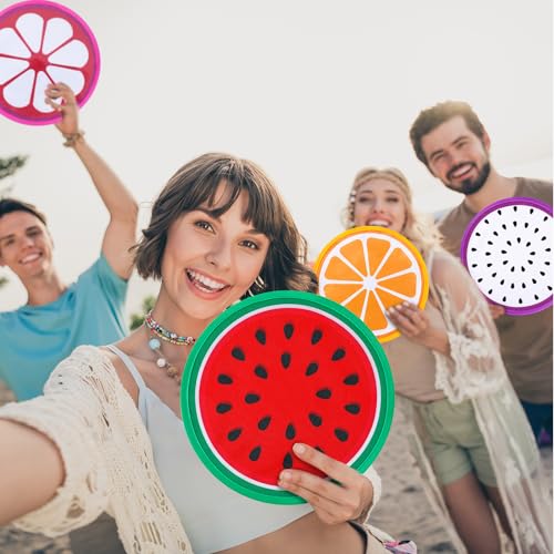 CroBlissful 6-Piece Foldable Fruit Fans - Colorful Handheld Accessories