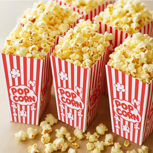 Homrelaxy 54 Pcs Mini Popcorn Boxes - Classic Red & White Party Containers