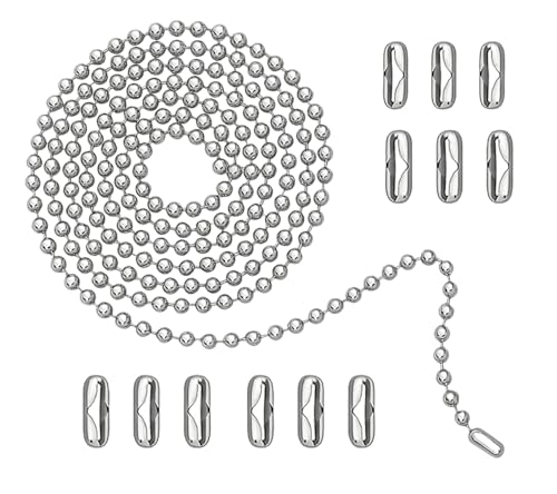120-Inch Stainless Steel Ceiling Fan Pull Chain Extender with 12 Connectors