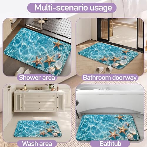 Non-Slip Diatomite Bathroom Mat, Quick Drying 17"x30" Rug