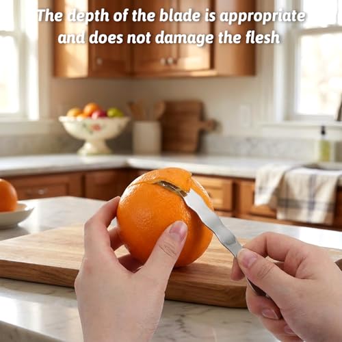 Stainless Steel Citrus Peeler Tool - Ergonomic Fruit Skin Remover