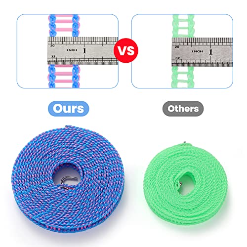 HISAFA 3-Pack Windproof Clothesline, 16ft Portable Laundry Drying Rope