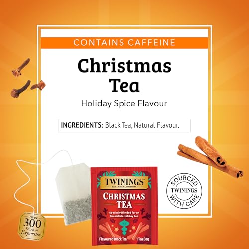 Twinings Christmas Black Tea, Spiced Holiday Blend, 20 Count (Pack of 6)