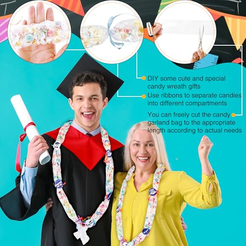 Mikasee 110 Pcs Graduation Candy Lei Making Kit with Ribbons