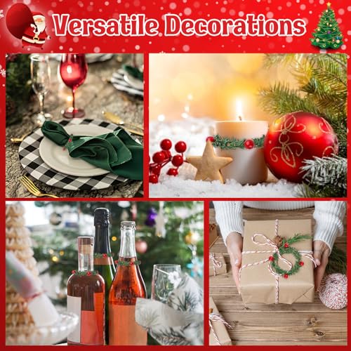 Christmas Wreath Napkin Rings - Set of 12 Berry Decor