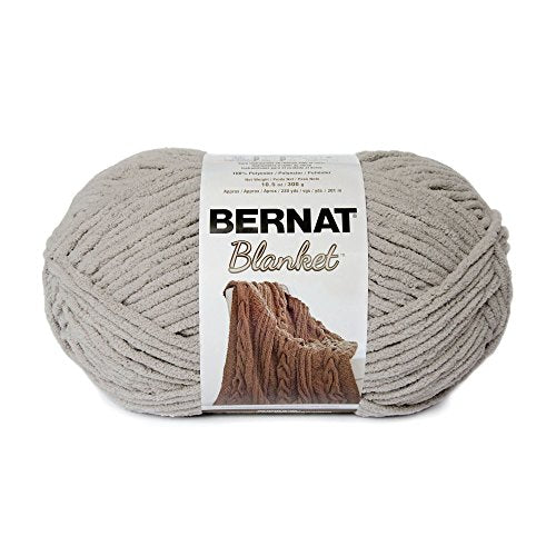 Bernat Blanket Yarn, Super Bulky Chenille Yarn in Pale Gray, 300g Ball