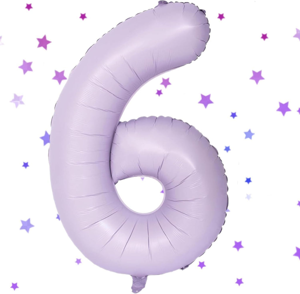 Skiennix 40-Inch Purple Number Balloon - Matte Finish Birthday & Wedding Party Decoration (Number 6)