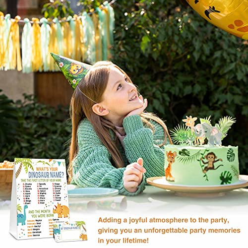 What's Your Dinosaur Name Game - Dino Party Sign & Stickers