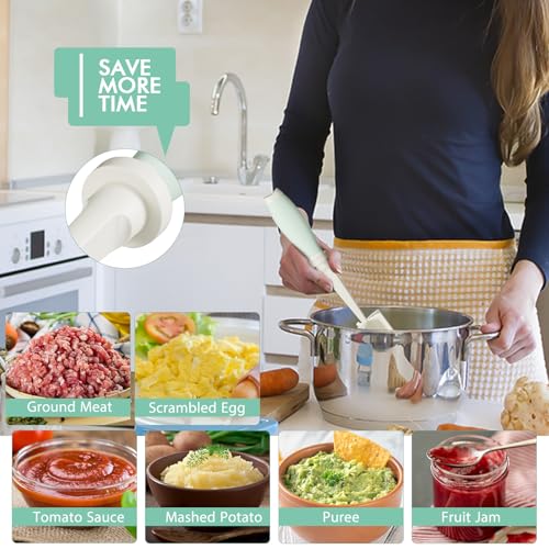 Shadowgallery Meat Chopper, Heat-Resistant Ground Beef Masher - White