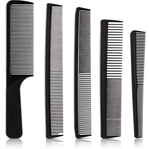 Patelai 5-Piece Carbon Hair Cutting Combs Set Anti-Static Heat Resistant