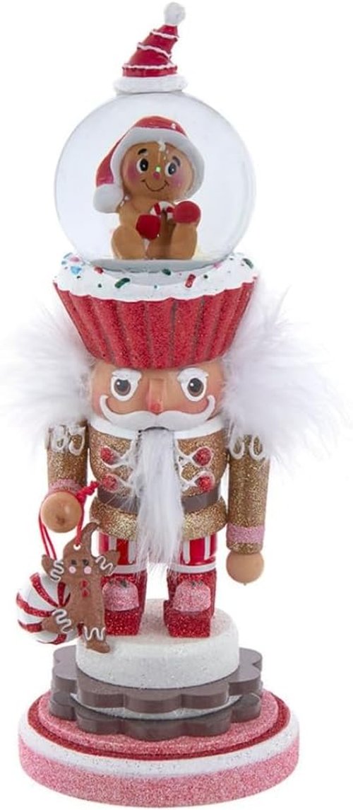 Kurt Adler Gingerbread Nutcracker Water Globe | Festive Holiday Decor for Christmas
