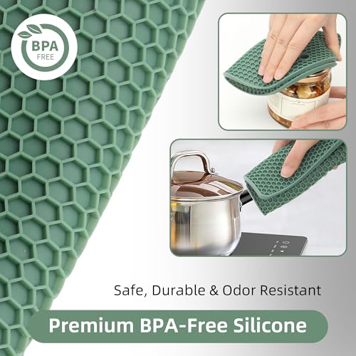 TWTLi Heat Resistant Silicone Trivets Set of 4 - Green