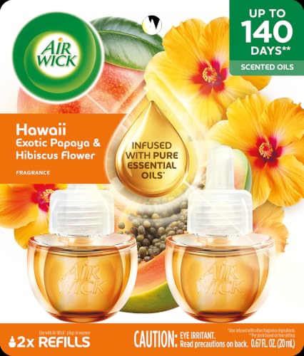 Air Wick Plug-In Scented Oil Refills - Hawaii Exotic Papaya & Hibiscus Flower, 2 Count