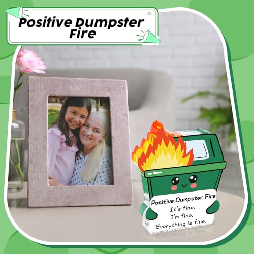 Emotional Support Dumpster Fire Acrylic Desk Decor - Funny Gift