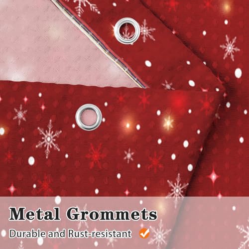 Christmas Red Shower Curtain Set with Window Curtains - Xmas 9 Variation
