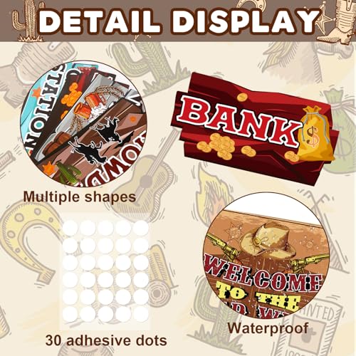 20 Western Party Decorations - Cowboy Theme Signs for Birthday