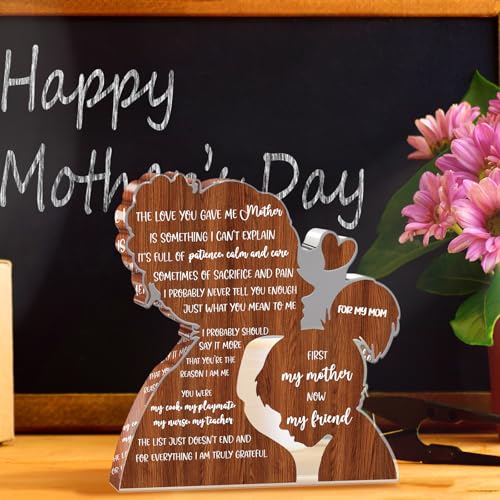 Demonwer Acrylic Plaque Mom Gift from Daughter Desk Decor Sign