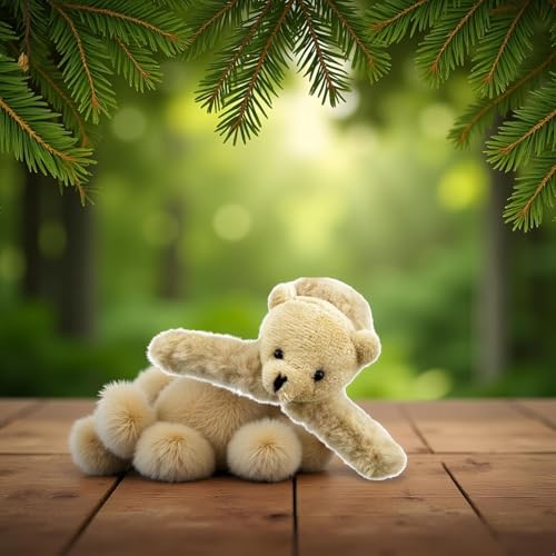 ZLmoue Large Brown Fluffy Plush Bear Hair Claw Clip for Thick Hair