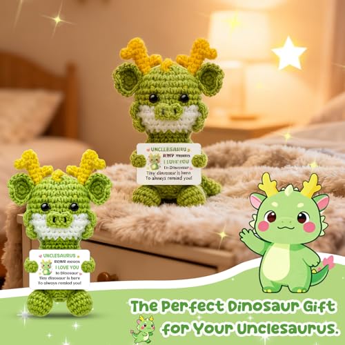 Handmade Crochet Dinosaur Gift for Uncle - I Love You UncleSaurus