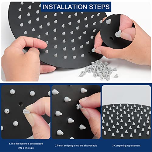NearMoon Shower Head Cleaning Kit with 3 Brushes & 30 Silicone Nozzle Replacements