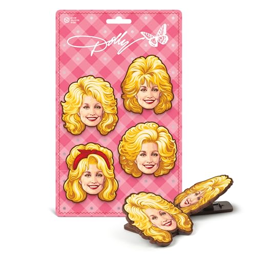 Dolly Parton Bag Clips Set of 4 - BPA-Free Plastic, Iconic Design