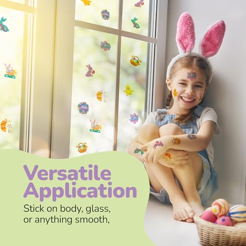 ArtCreativity 240 Pcs Easter Temporary Tattoos for Kids Basket Stuffers