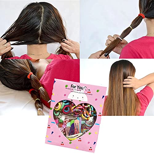 Aakihi 780Pcs Clear Elastic Hair Bands and Mini Claw Clips Kit