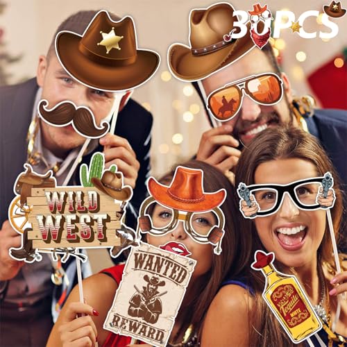 30-Piece Western Cowboy Party Decorations Set - Rustic Theme Essentials