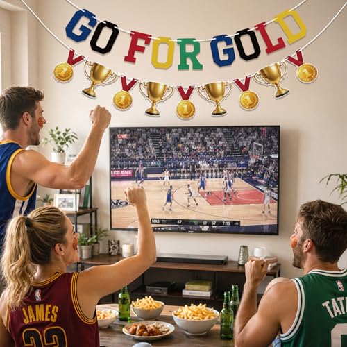 Pre-Strung Go for Gold Soccer Banner Garland for Party Decor