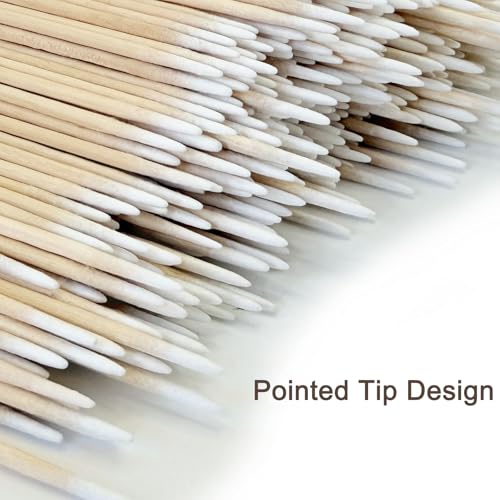 Egaageoi 4-Inch Pointed Cotton Swabs with Wood Sticks - 200 Count